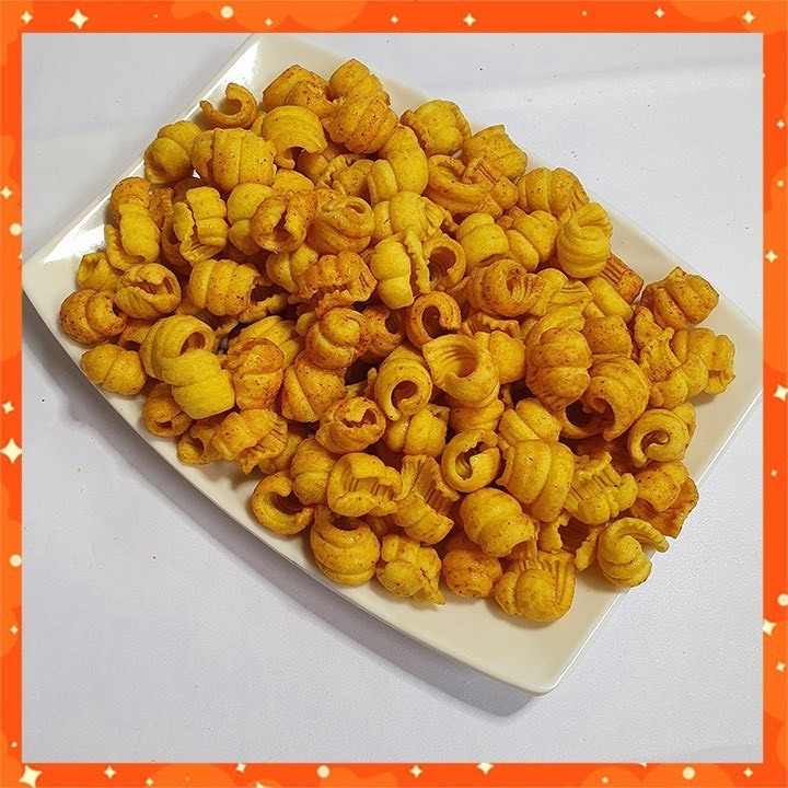 500Gr BimBim Hình Ốc Thơm Giòn Cay Nhẹ, Đóng Túi Zip Sạch Sẽ