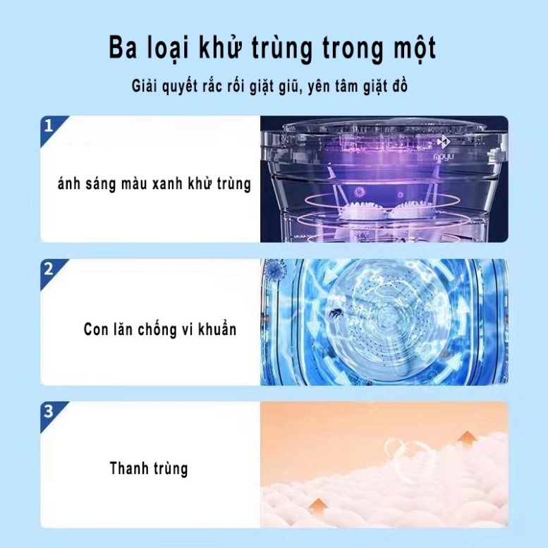 Máy Giặt Mini Gấp Gọn SUMI - Máy Giặt Tất, Đồ Lót, Đồ Cho Bé Khử Khuẩn Bằng Ánh Sáng Xanh Công Suất 36W