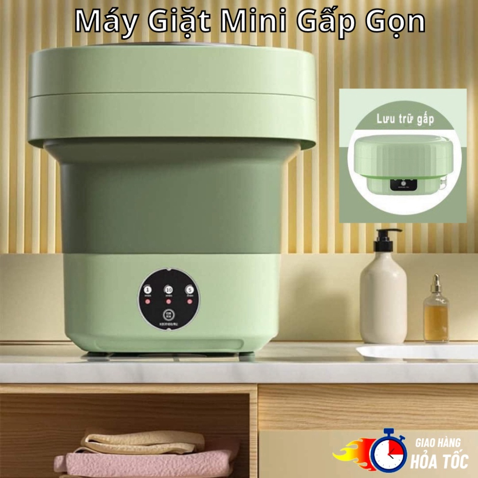 Máy Giặt Mini Gấp Gọn SUMI - Máy Giặt Tất, Đồ Lót, Đồ Cho Bé Khử Khuẩn Bằng Ánh Sáng Xanh Công Suất 36W
