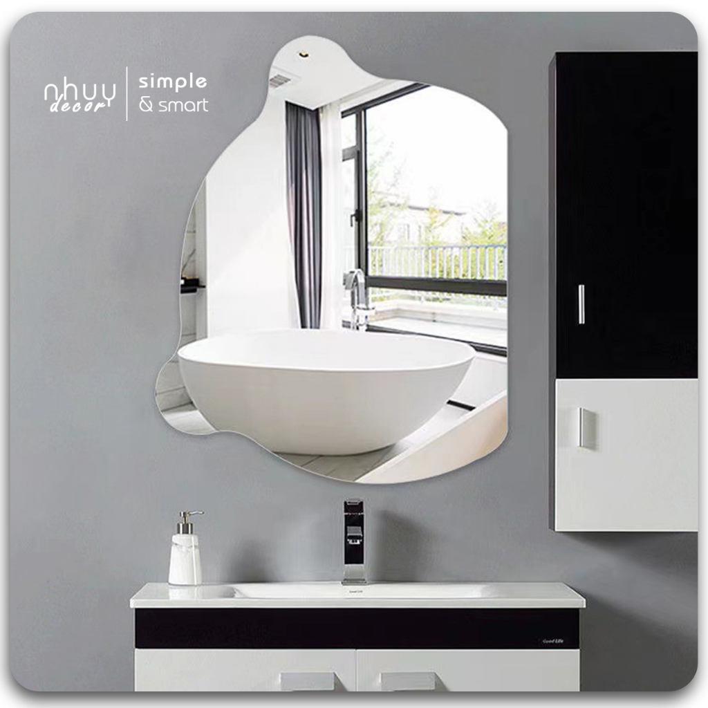 Gương Treo Tường Hình Chú Gấu Decor Phòng Tắm Cao Cấp NHU Y DECOR Đầy Đủ Phụ Kiện
