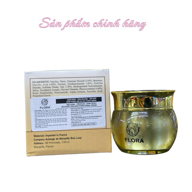 Kem FLORA nám tàn nhang đồi mồi giúp phục hồi da đa chức năng 25gram