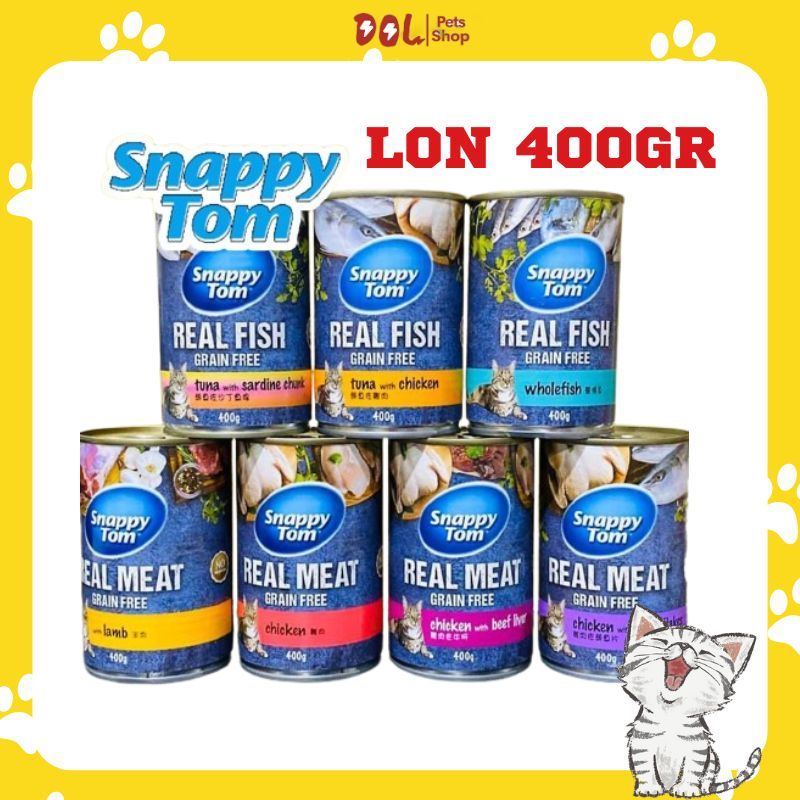 Combo 5 Lon Pate Snappy Tom Real Meat & Real Fish Nhiều Vị Dành Cho Mèo ...