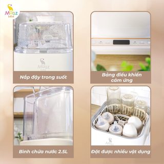 Máy rửa bình sữa tiệt trùng sấy khô Moaz BéBé MB-064 MB064 / Bình đun nước pha sữa di động Moaz MB058