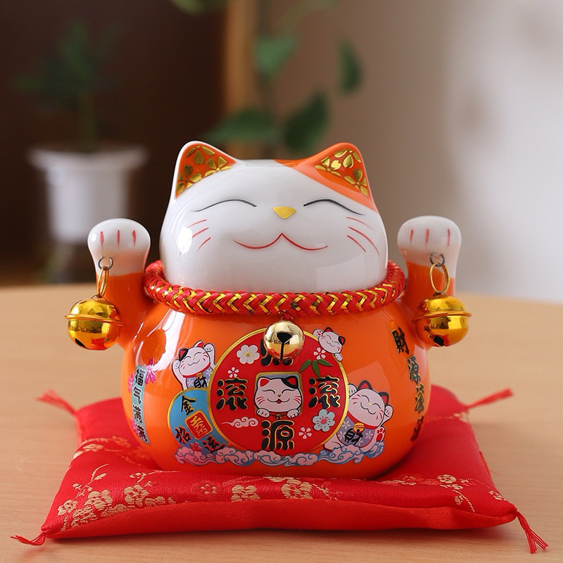 Mèo thần tài có ống tiết kiệm size 12cm