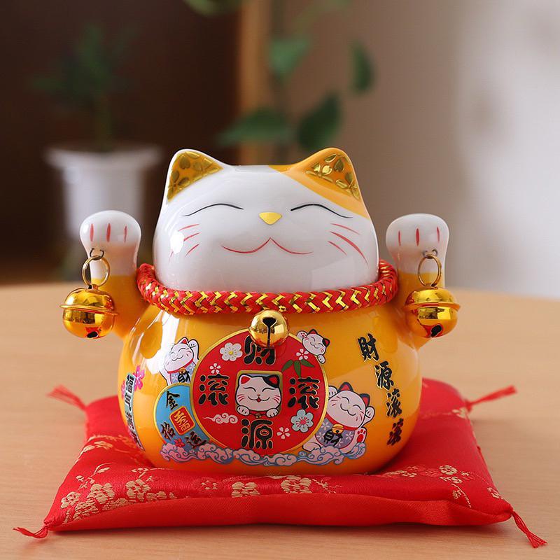 Mèo thần tài có ống tiết kiệm size 12cm