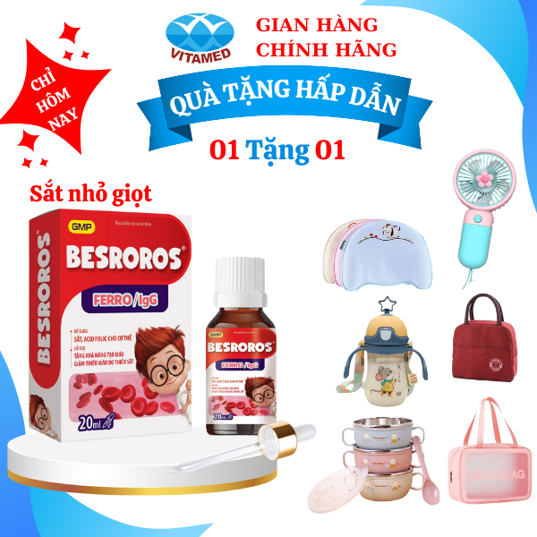 BESROROS - Sắt Nhỏ Giọt Bổ Sung Sắt Cho Trẻ Lọ 20 ML