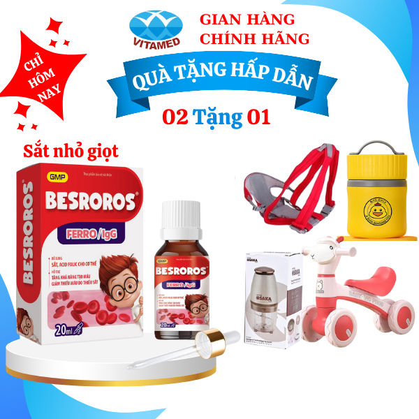 BESROROS - Sắt Nhỏ Giọt Bổ Sung Sắt Cho Trẻ Lọ 20 ML