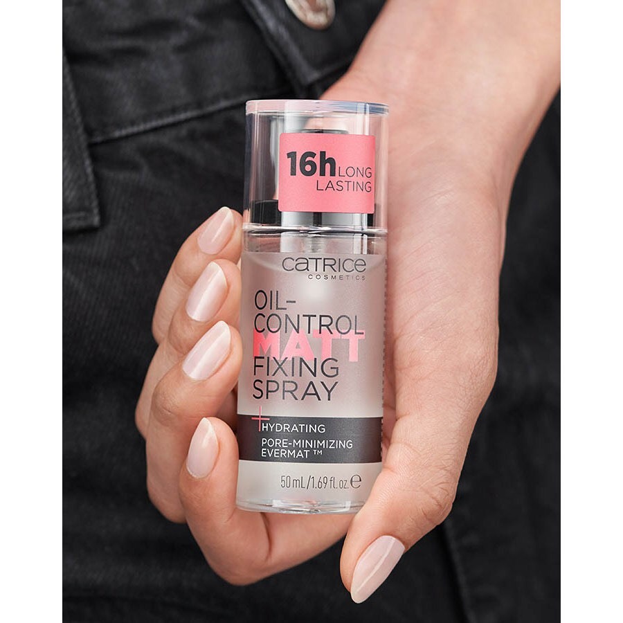 XỊT KHÓA NỀN 16h CỐ ĐỊNH TRANG ĐIỂM CATRICE OIL-CONTROL MATT FIXING SPRAY 16H LONG LASTING 50ML - AHB Cosmetics