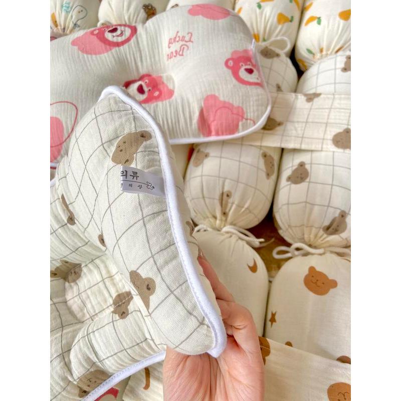Bộ gối chặn bông xô Muslin chống giật mình và cố định tư thế ngủ cho bé TK01 Gối Ngủ