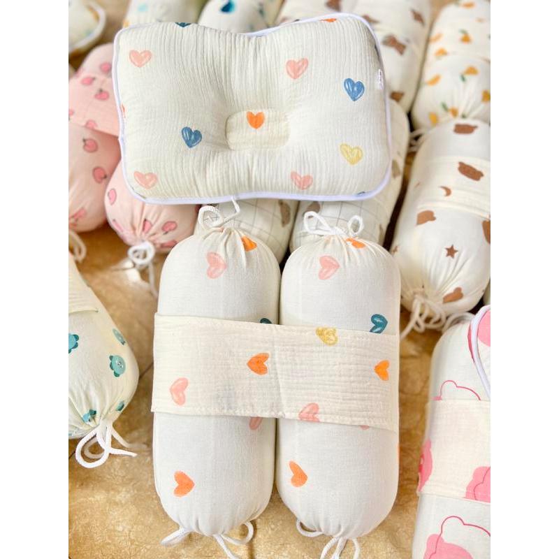 Bộ gối chặn bông xô Muslin chống giật mình và cố định tư thế ngủ cho bé TK01 Gối Ngủ