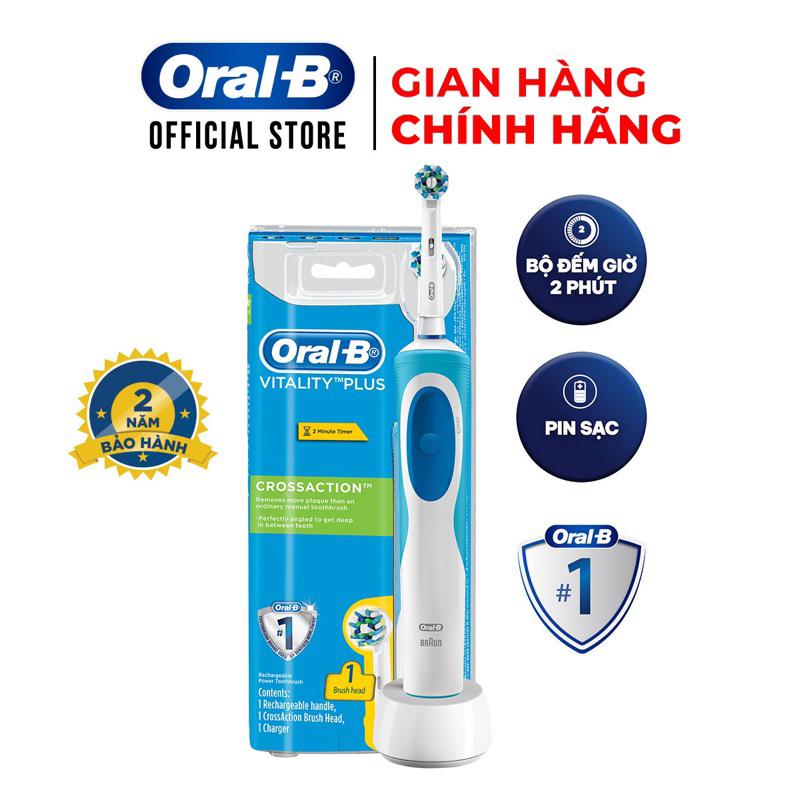 Livestream Bàn Chải đánh Răng điện Oral-B Vitality CrossAction Blue D12 ...