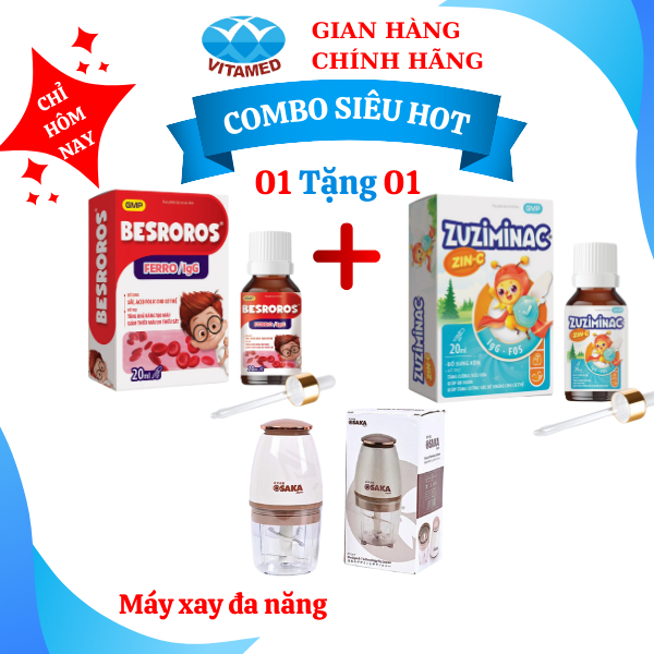Combo siêu hot Bộ đôi vi chất bổ sung Sắt BESROROS + kẽm ZUZIMINAC tặng quà khủng