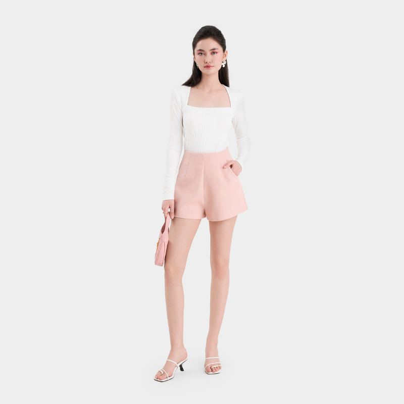 Ảnh Quần Short MARC FASHION Linen Túi Xéo Nhấn Li Trước - CBST015424 4
