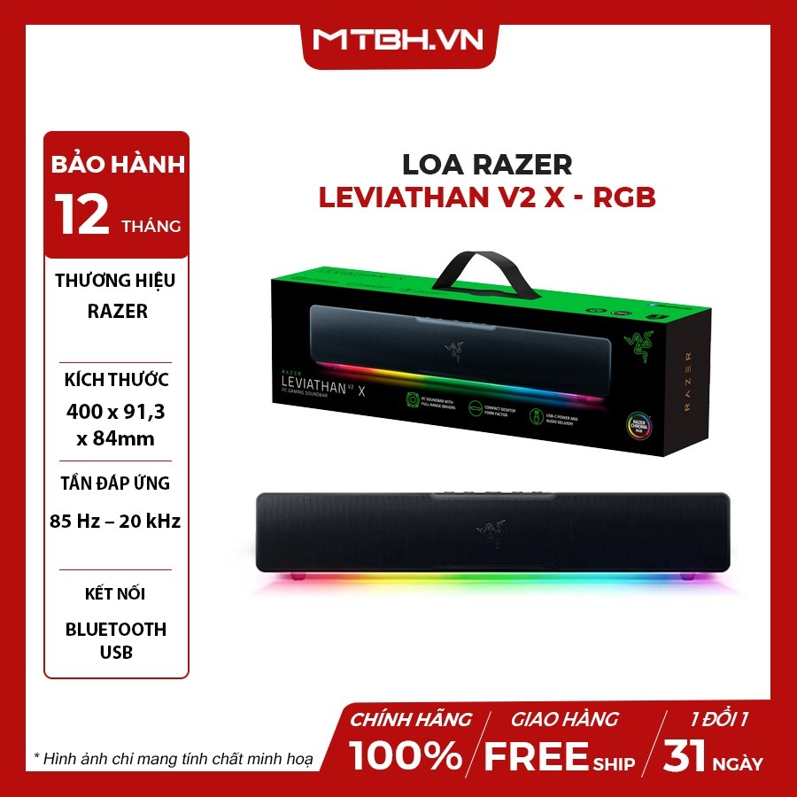 LOA RAZER LEVIATHAN V2 X - RGB | Bluetooth 5.0 | Shopee Việt Nam