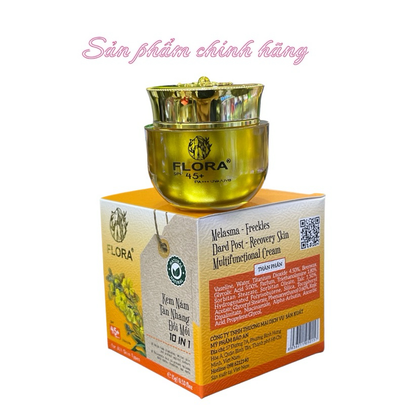 Kem FLORA nám tàn nhang đồi mồi 10in1 15gram