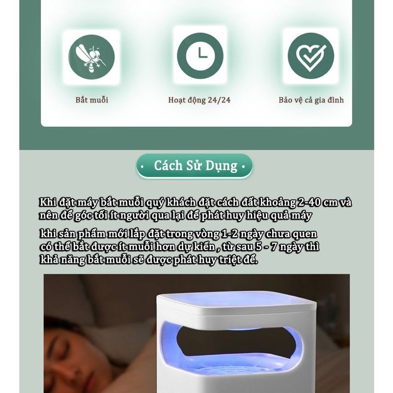 Đèn Bắt Muỗi USB Kiêm Đèn Ngủ An Toàn – Đèn Diệt Muỗi Tiết Kiệm Điện Cho Phòng Ngủ