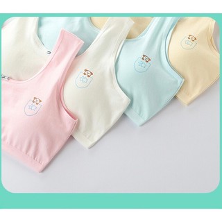 [A06 hàng mới] Áo lá học sinh, áo lót bé gái có thể tháo đệm tiện lợi, chất liệu cotton size 34-46kg Maruka Fashion