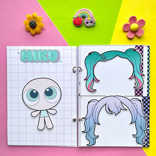 Đồ chơi bóc dán búp bê giấy ca sĩ MIKU đáng yêu - Pighandmade