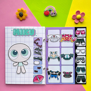 Đồ chơi bóc dán búp bê giấy ca sĩ MIKU đáng yêu - Pighandmade