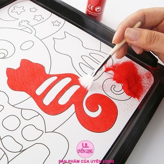 Bộ Tranh Cát Nghệ Thuật Cho Bé – Full Set 16 Tranh, 8 Màu Cát, Đồ Chơi Giúp Bé Tránh Xa Điện Thoại