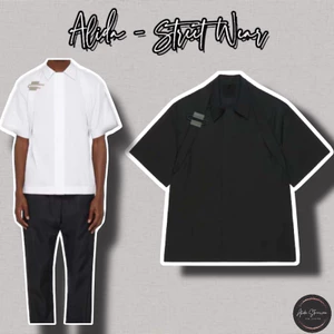 ⚡️[Hight Quality] Áo Sơ Mi G.V C Black And White Logo - Điểm Nhấn Dây Cài Tháo Rời Cao Cấp - Qccc Hottrend