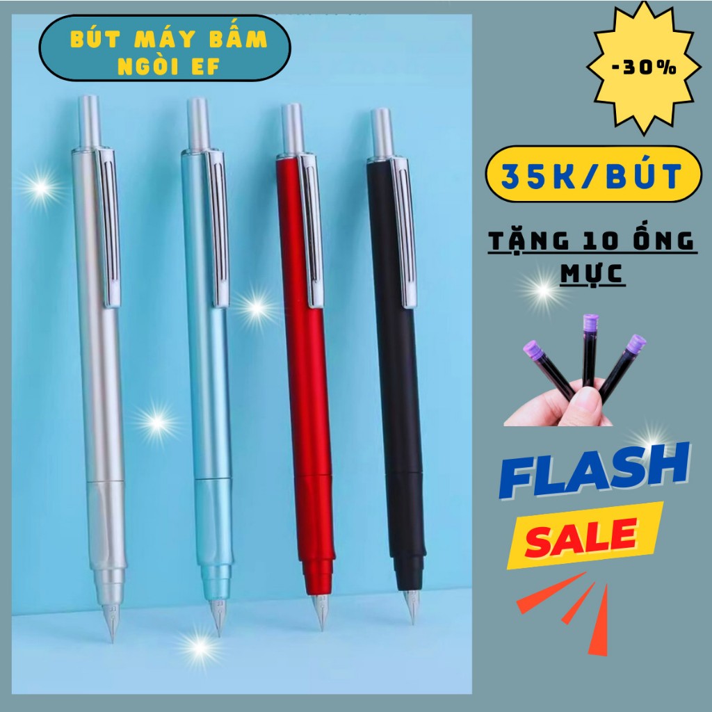 (TẶNG 50 ỐNG MỰC ) BÚT MÁY EF NGÒI HẠT GẠO ÊM TRƠN,DÙNG ĐƯỢC 2 LOẠI MỰC( MỰC BƠM + THAY ỐNG TIỆN ÍCH)