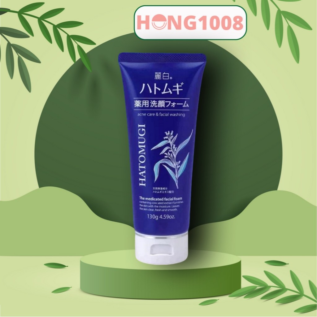 Sữa rửa mặt ý dĩ  Hatomugi Acne care & facial washing 130g Nhật Bản ngừa mụn dưỡng ẩm và sáng da | BigBuy360 - bigbuy360.vn