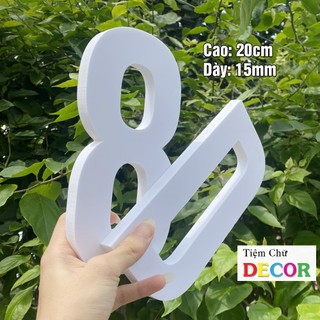 Chữ Nổi Fomex Trắng 20cm T1 In Hoa Dán Tường Trang Trí Tiệm - Chữ 3d Decor Biển quảng cáo
