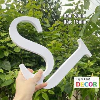 Chữ Nổi Trắng 20cm T2 In Hoa Fomex Chữ Dán Tường Trang Trí Shop Spa Tiệm - Chữ 3d Decor Biển quảng cáo