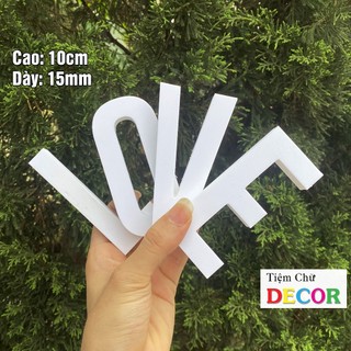 Chữ Cái In Hoa 10cm T1 In Hoa Chất Liệu Fomex trang trí nhà cửa, biển quảng cáo, chữ màu trắng decor quán