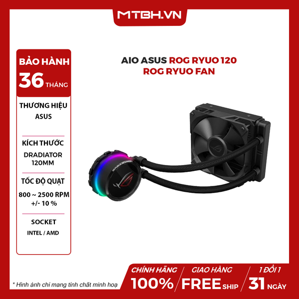 Tản Nhiệt Nước Aio Asus ROG Ryuo 120 - ROG Ryuo Fan | Oled Display ...