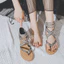 Giày sandal chiến binh nữ boho XIANGLV thổ cẩm basic 2cm, sandal nữ xỏ ngón, giày dây LAL02- Laylalay.n