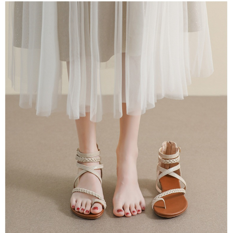 [Chính hãng]Giày sandal chiến binh nữ boho XIANGLV basic sang trọng 1.5cm, sandal nữ xỏ ngón, giày dây LAL01- Laylalay.n