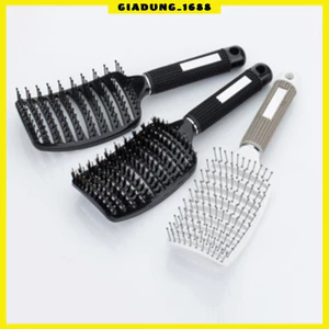 Lược chải tóc gỡ rối có lông, lược bán nguyệt tạo phồng tóc lượt bản to sấy tạo kiểu massage đầu ( hot)