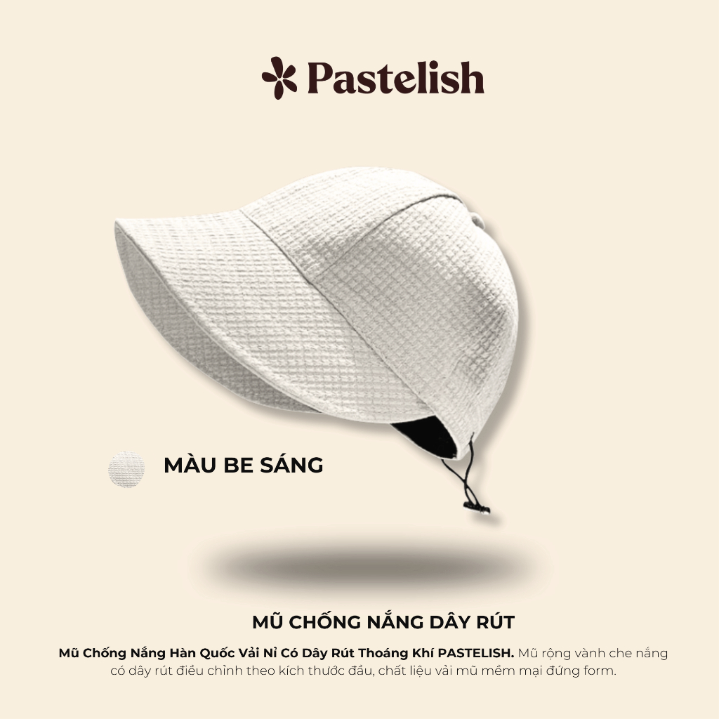Mũ bucket che nắng dáng lưỡi trai Hàn Quốc - Pastelish - có dây rút tiện lợi - Hat phong cách thời trang trendy unisex