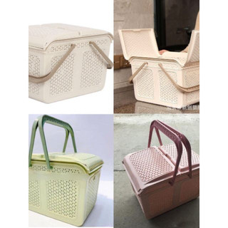 Làn đi sinh ,Giỏ nhựa đựng quần áo có nắp ,có quai xách Việt Nhật cho mẹ và bé 2604/2608
