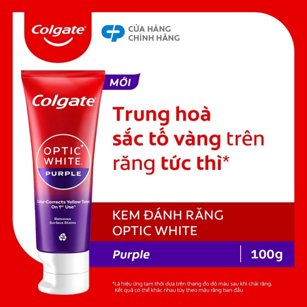 Kem Đánh Răng Colgate Trắng Răng Optic White Purple 100g 