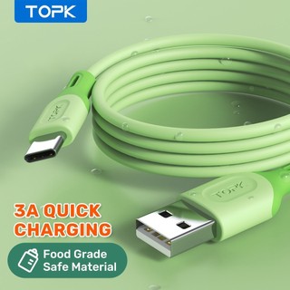 Cáp Sạc Nhanh TYPE C - 3A Topk Silicone Mềm Dẻo