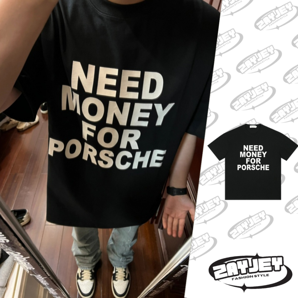 Áo Thun Nam Họa Tiết Chữ NeedMoney JayZey Phông Tay Lỡ Chất Vải Cotton Co giãn Chuẩn Form Unisex