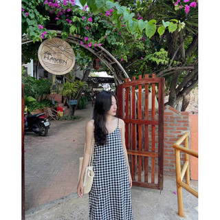 Đầm dây caro Midi dress thiết kế Ma Vie