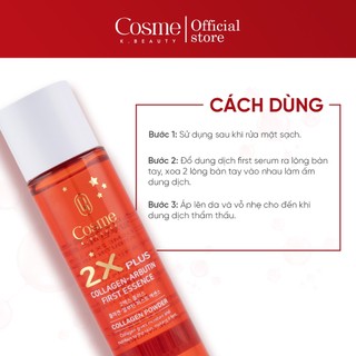 Toner tinh chất tái tạo làm trắng da COSME 2X Plus Collagen Arbutin First Essence