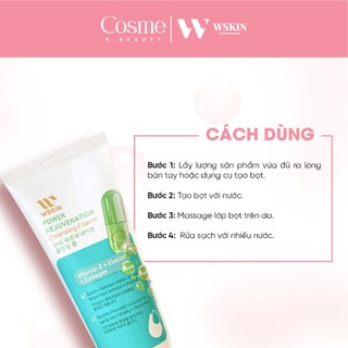Sữa Rửa Mặt Nâng Cơ Wskin Power Rejuvenation Vitamin E + Elastin + Collagen