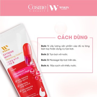 Sữa Rửa Mặt Trắng Da Wskin Extreme White Glutathione Pearl Vitamin C