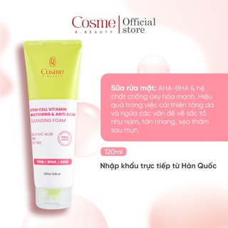 Sữa rửa mặt kiềm dầu giảm mụn COSME Whitening Anti Acne