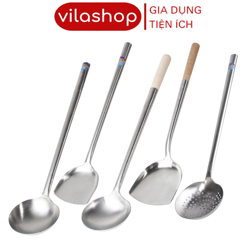 Muôi Muỗng Xẻng Inox Công Nghiệp Vilahome, Bộ Muỗng Inox Phục Vụ Bếp Ăn ...