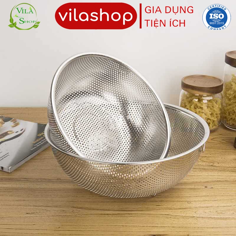 2 Size Rổ Rá Lưới Inox Vilahome, Rổ Rá Cao Cấp Có Chân Đế Thoát Nước ...