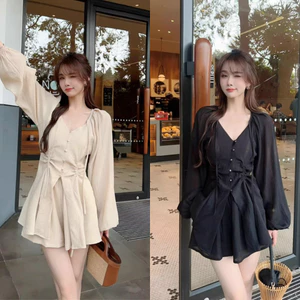 Bộ Đồ Đi Chơi Bigsize Áo Thun Tay Dài Vạt Xòe Kèm Quần Đùi Lưng Thun Nữ Tính Vải Xốp Đũi Mềm Mỏng SET91