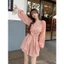 Bộ Đồ Đi Chơi Bigsize Áo Thun Tay Dài Vạt Xòe Kèm Quần Đùi Lưng Thun Nữ Tính Vải Xốp Đũi Mềm Mỏng SET91