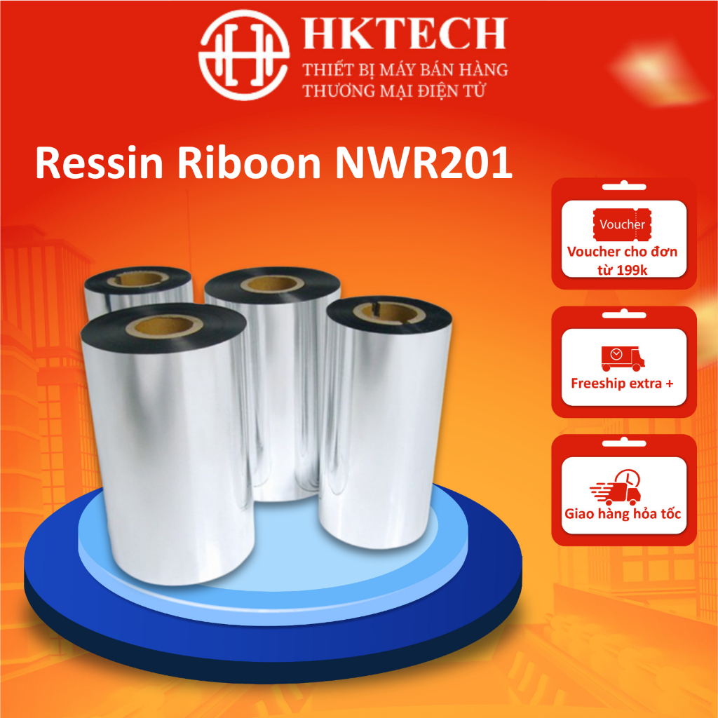 Mực in mã vạch, in tem nhãn Resin Ribbon NWR201 khổ 110x300m | Shopee ...