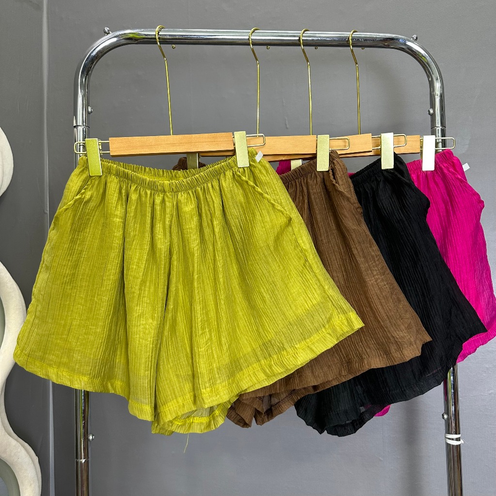 Set Áo Trễ Vai Bigsize Nữ Kèm Quần Đùi Có Túi Vải Đũi Tơ Cao Cấp Có Lót Vải Thun Mềm Mát SET820